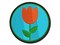 Tulip Flower in Circle Multi-Color Embroidered Iron-On or Hook & Loop Patch Applique